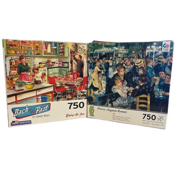 Jigsaw Puzzle 750 Piece Bundle RoseArt Retro Challenging Hard READ - Picture 1 of 9